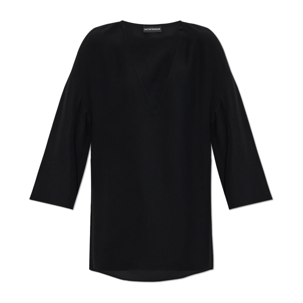Emporio Armani Top met zijgleuven Black Dames
