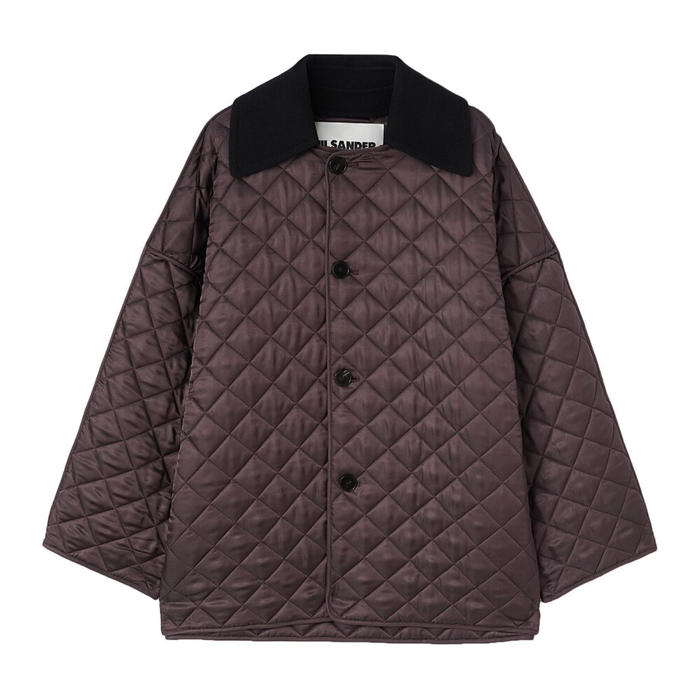 Brown Oversized Quilted Coat Jil Sander Light Jackets Miinto