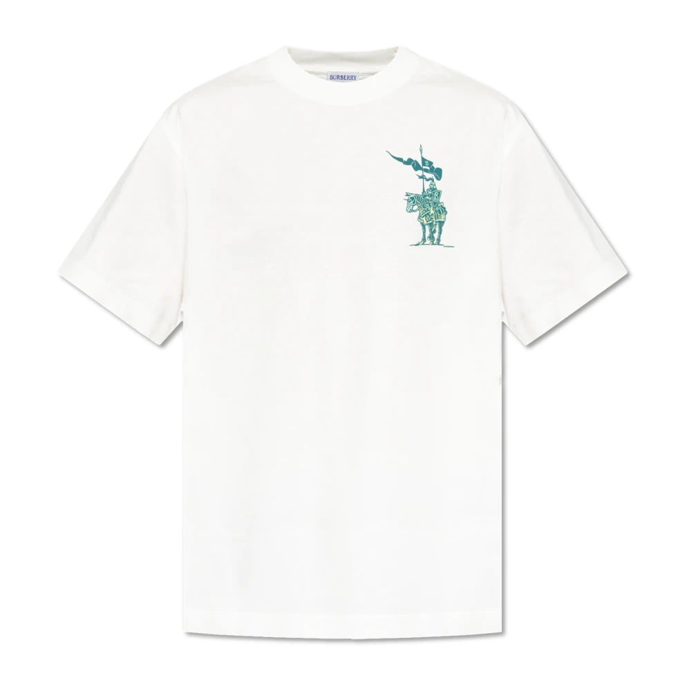 Burberry T-shirt met bedrukt logo White Heren