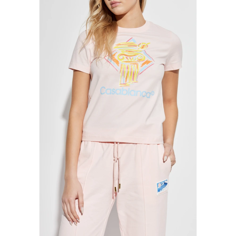 Casablanca T-shirt met print Pink Dames