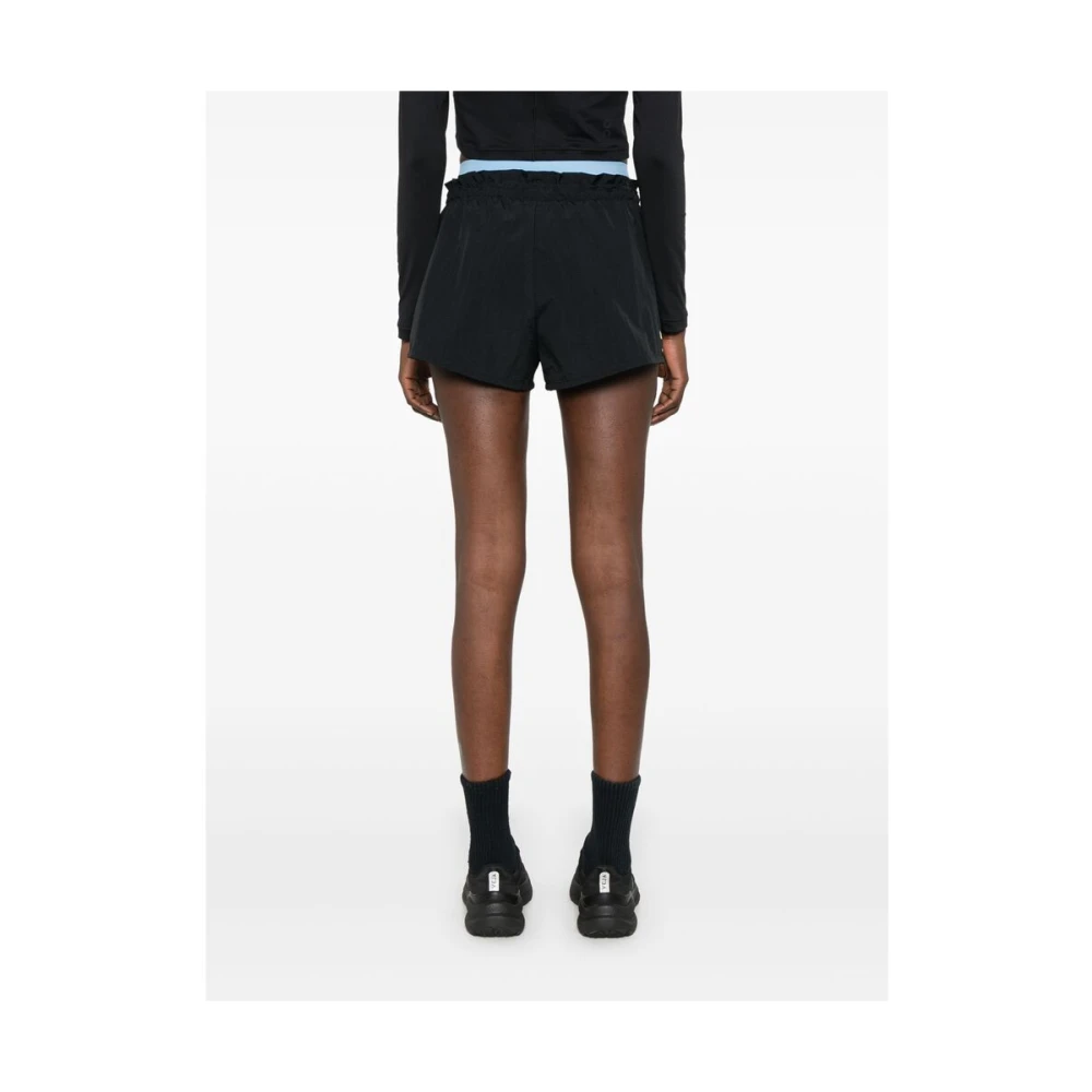 Off White Elastische Trekkoord Tailleband Logo Print Shorts Black Dames