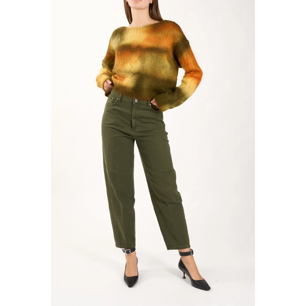 Dondup Mohair Cropped Trui met Vlechtdetail Multicolor Dames