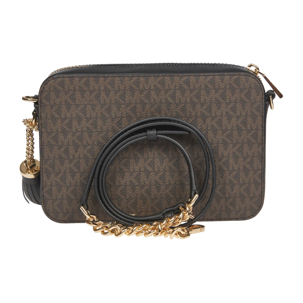 Michael Kors Monogram Schoudertas Brown Dames
