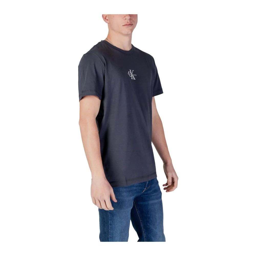Calvin Klein Jeans Grijze Katoenen T-shirt met Ronde Hals Gray Heren