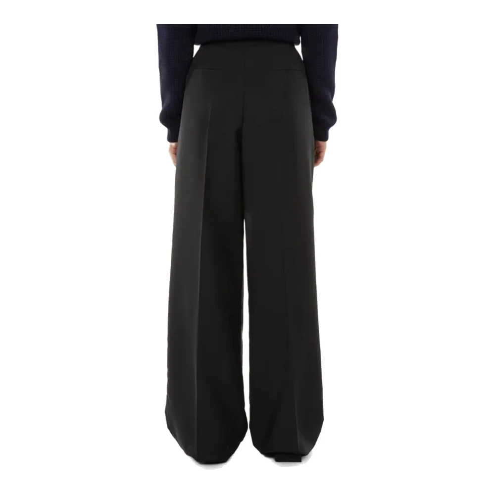 Prada Mohair Wol Wijde Broek Vrouwen Black Dames