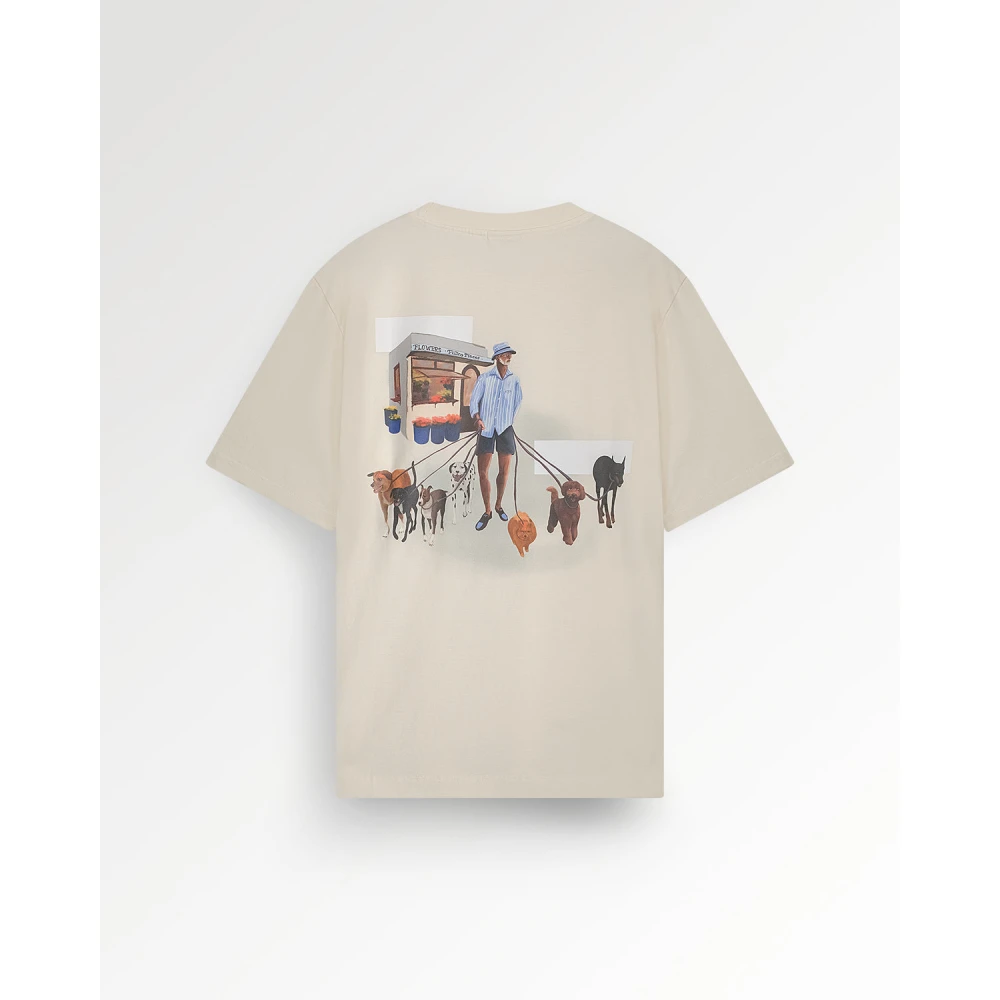 Filling Pieces T-shirt Dog Walker Antique White Beige Heren