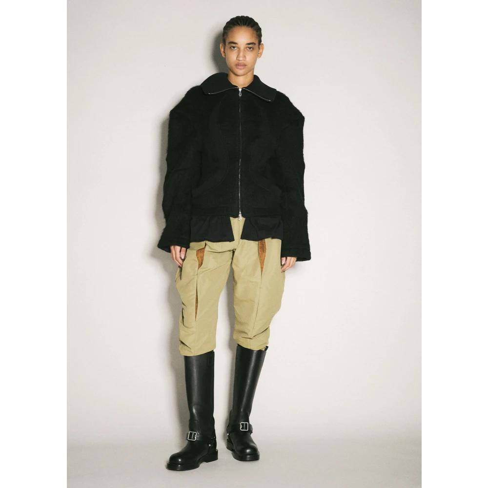 Kiko Kostadinov Broek met ribfluwelen afwerking Beige Dames