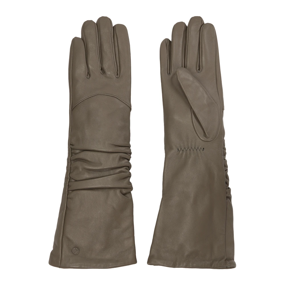 Kazar Elegante lange leren handschoenen met touchscreenfunctie Gray Dames