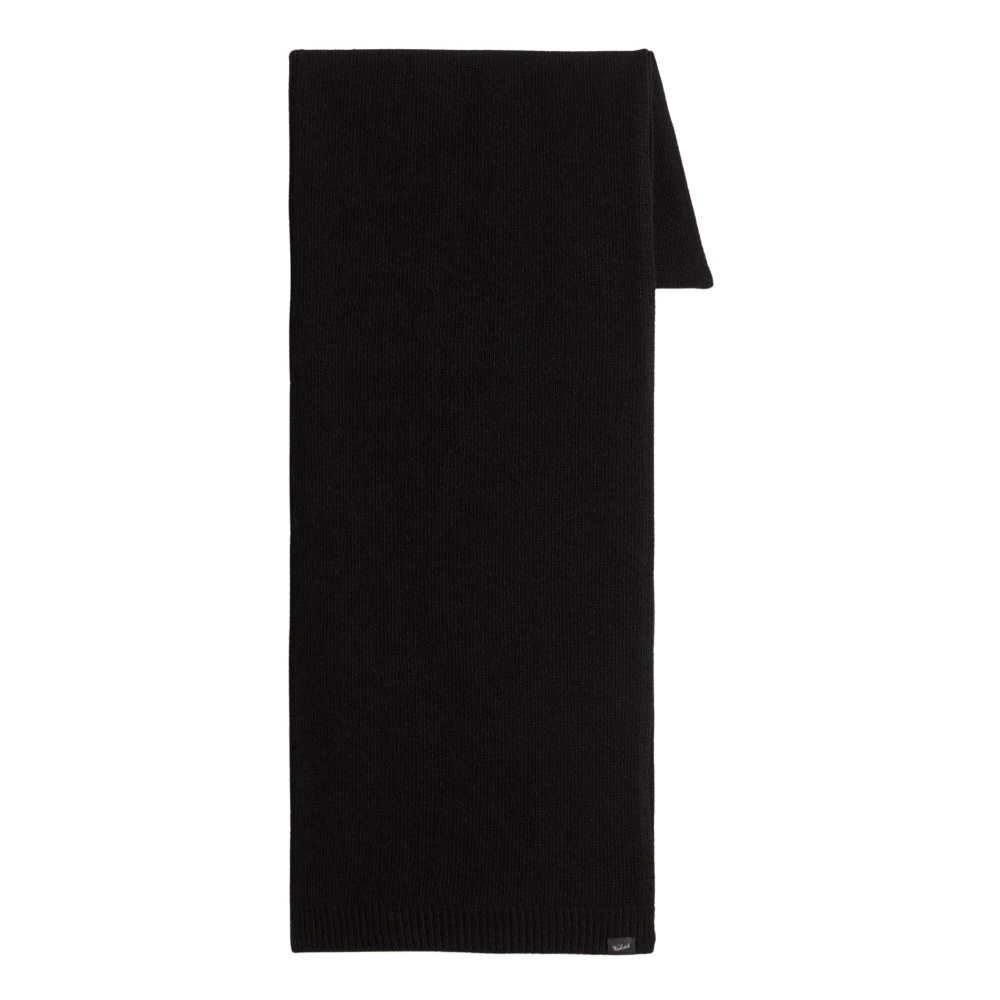 Woolrich Zwart Merinowol Ribgebreide Sjaal Black Heren