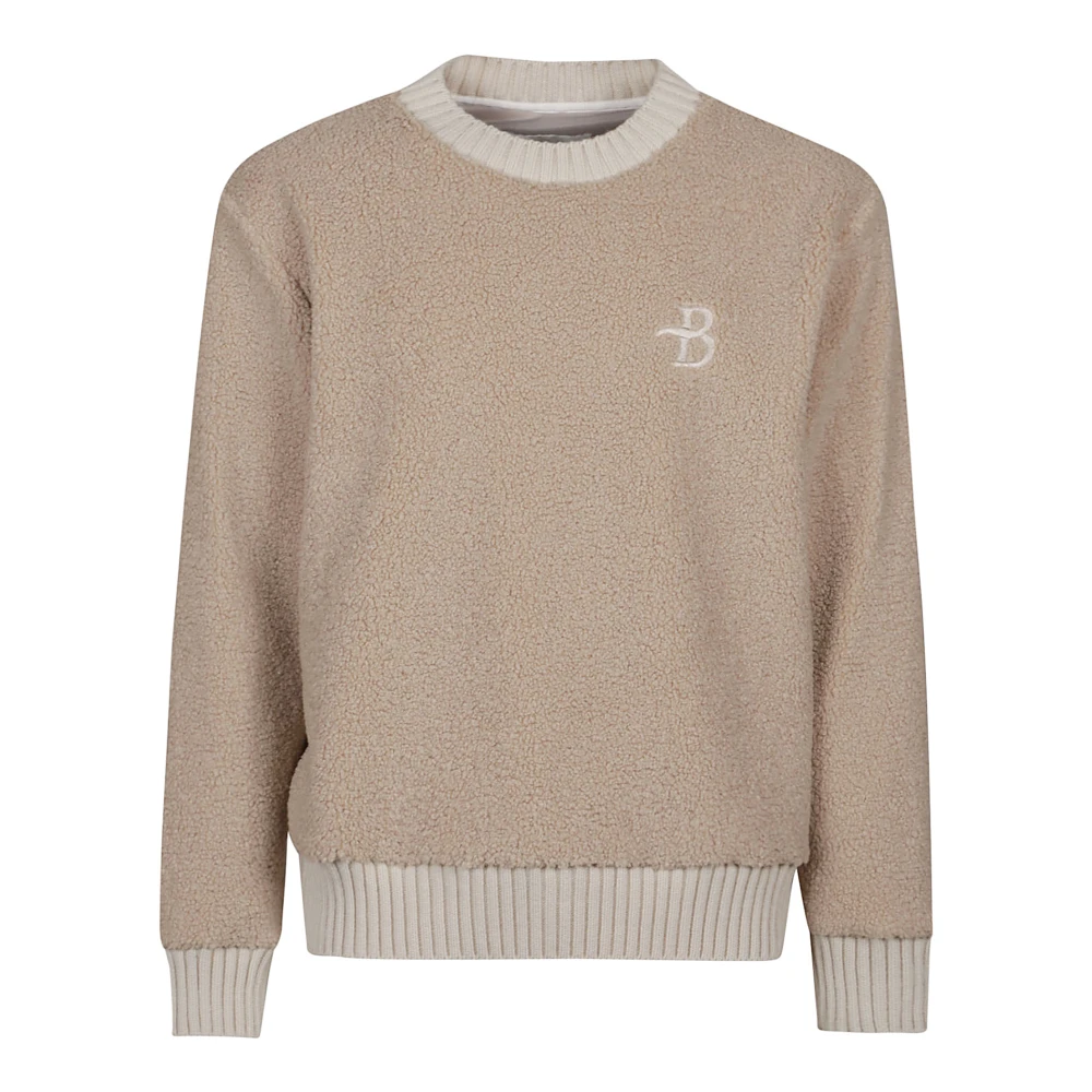 Ballantyne Teddy Sweater Ronde Hals Gezellige Stijl Beige Heren