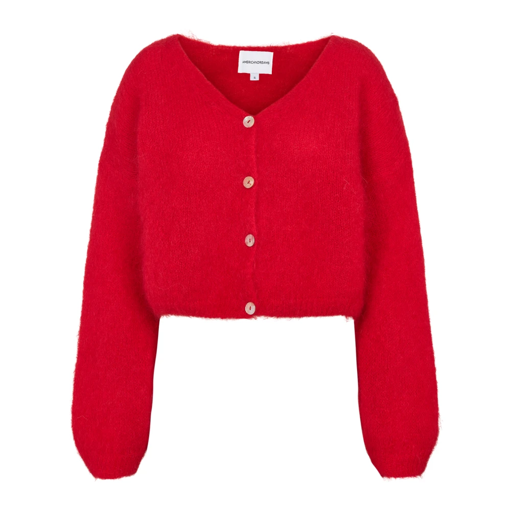 American Dreams Cropped Cardigan in Lipstick Red Dames