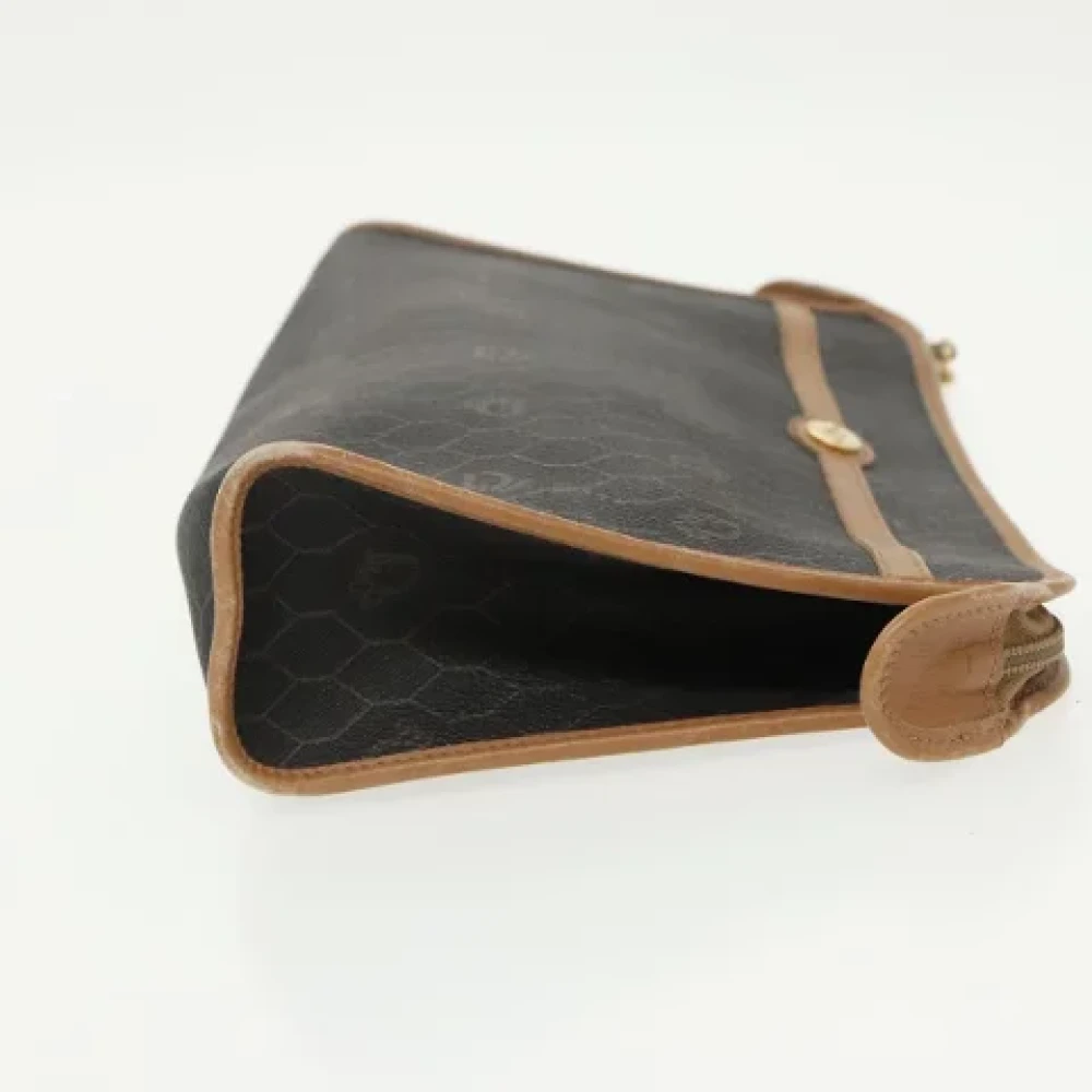 Dior Vintage Pre-owned Canvas clutches Black Dames