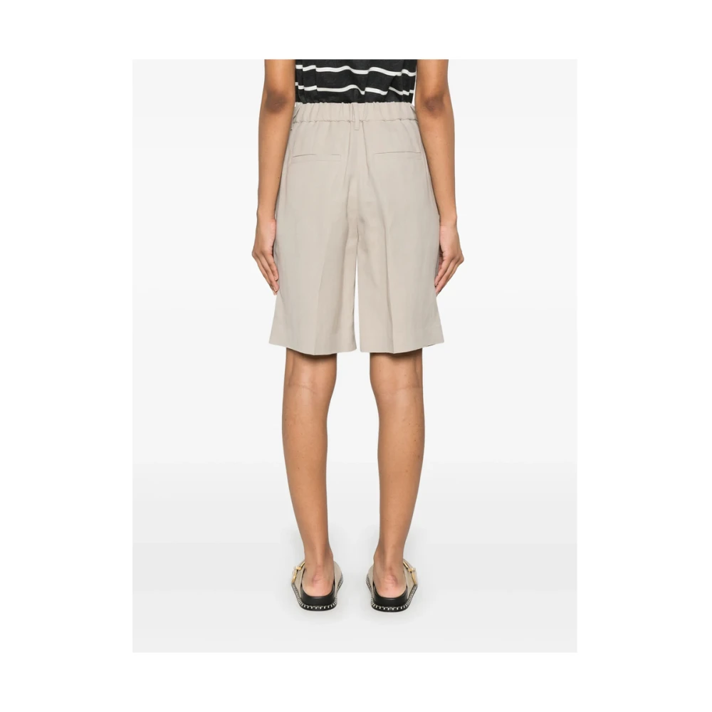 BRUNELLO CUCINELLI Lichtbruine Riemlus Shorts Brown Dames
