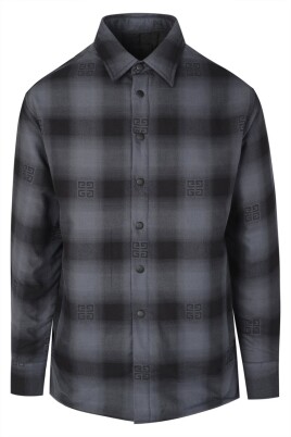 checked-print-long-sleeve-overshirt