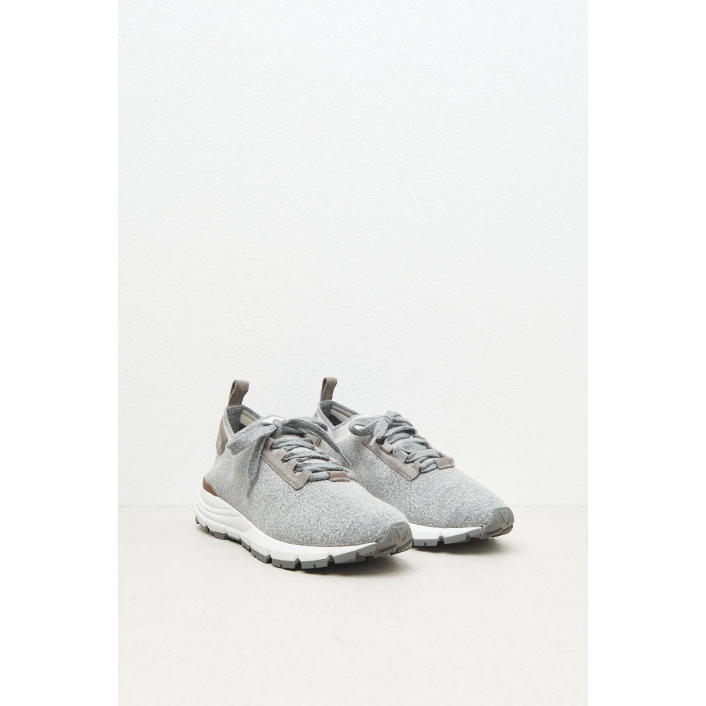 PESERICO Stoffen en echte leren sneakers Gray Heren