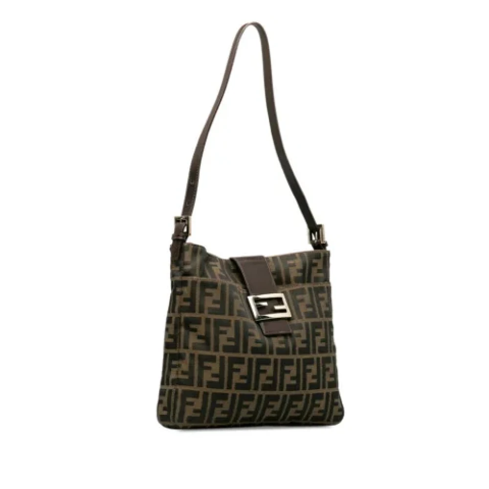 Fendi Vintage Pre-owned Canvas shoulder-bags Brown Dames