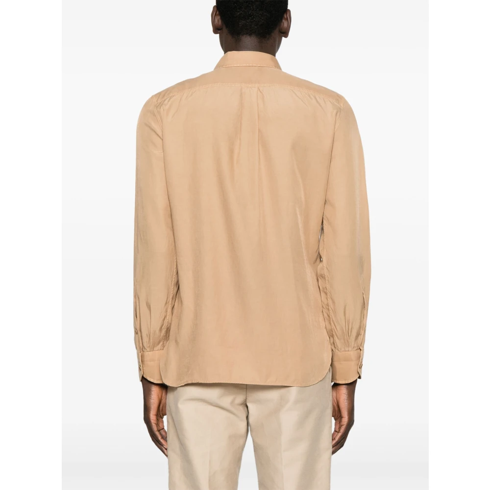 Tom Ford Slim Fit Militaire Twill Shirt Beige Heren