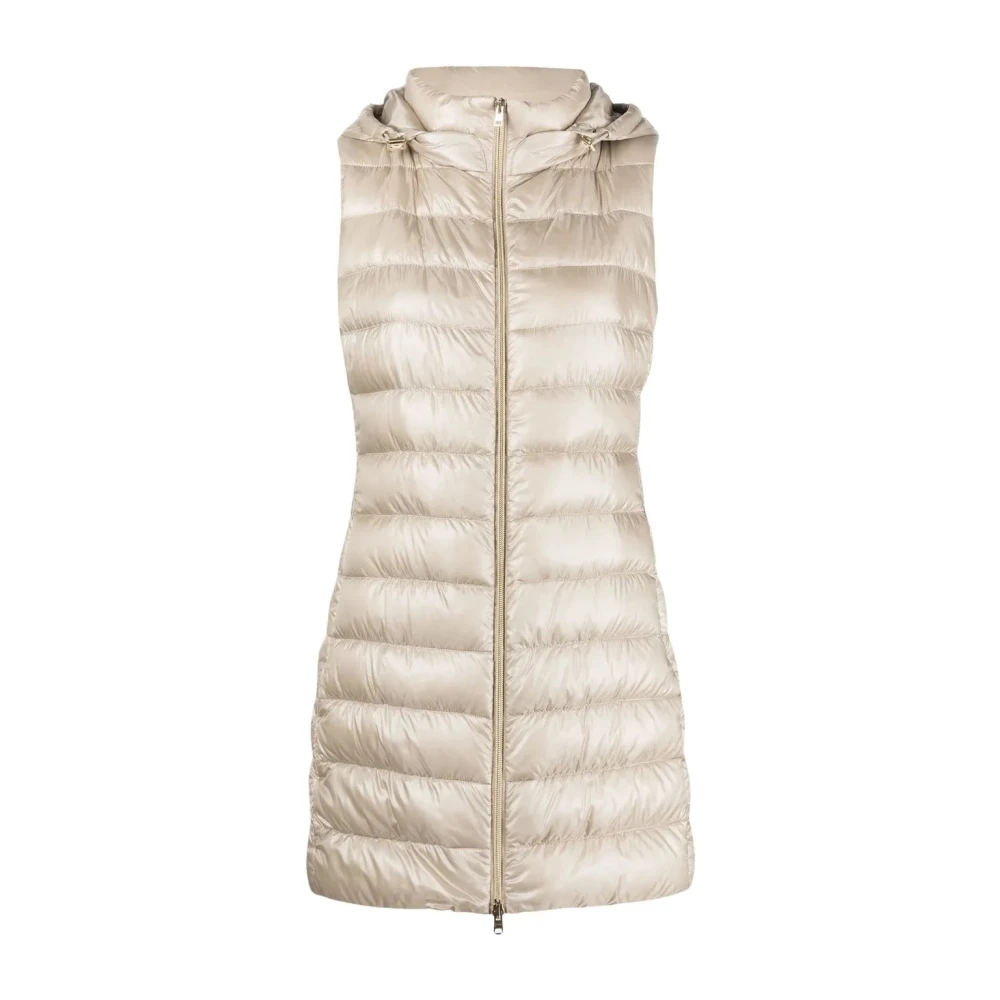 Herno Women's Gray Piumino Gilet Medio Ultralight