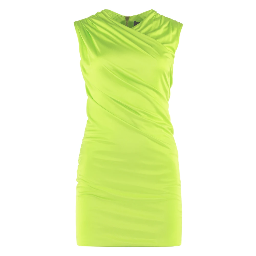 Versace Gedrapeerde Viscose Jurk Green Dames