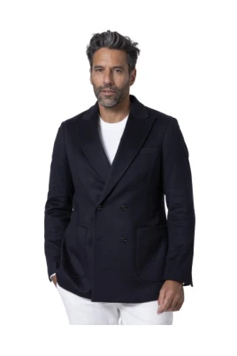 Marinblå Kasmir Dubbelknäppt Blazer
