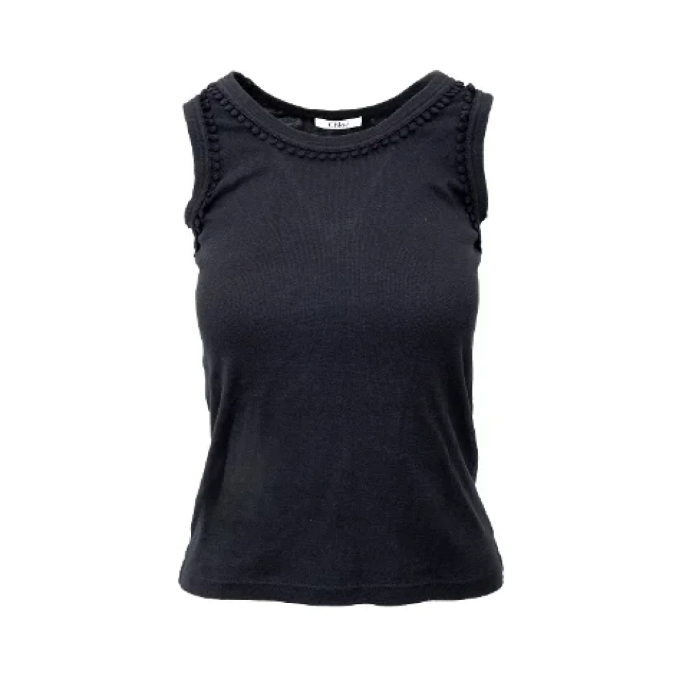 Chloé Pre-owned Cotton tops Black Dames