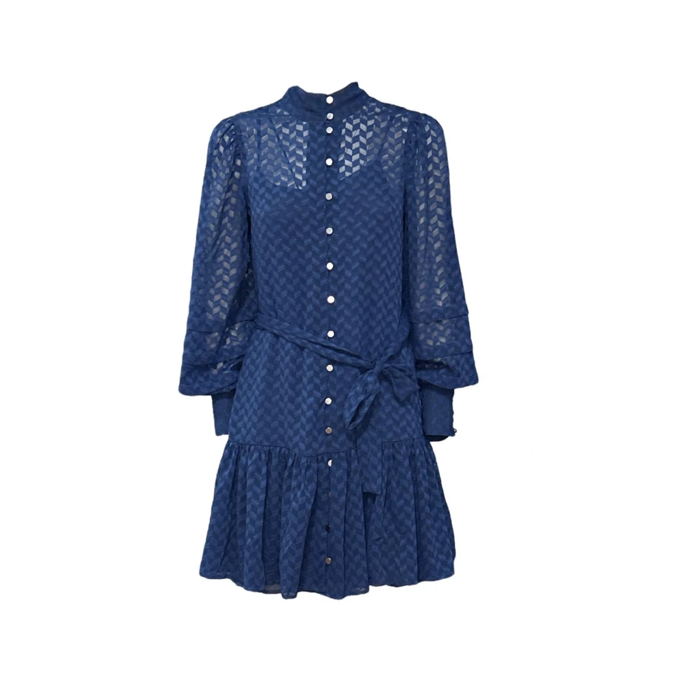 Molly Bracken Korte zwierige jurk met pofmouwen Blue Dames