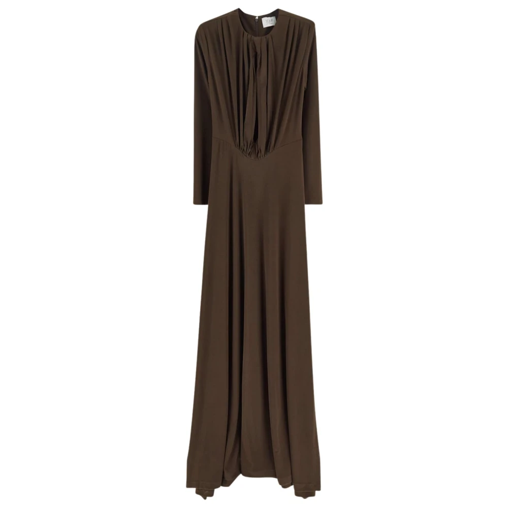 MVP wardrobe Elegante Farao Lange Jurk Polyester Brown Dames