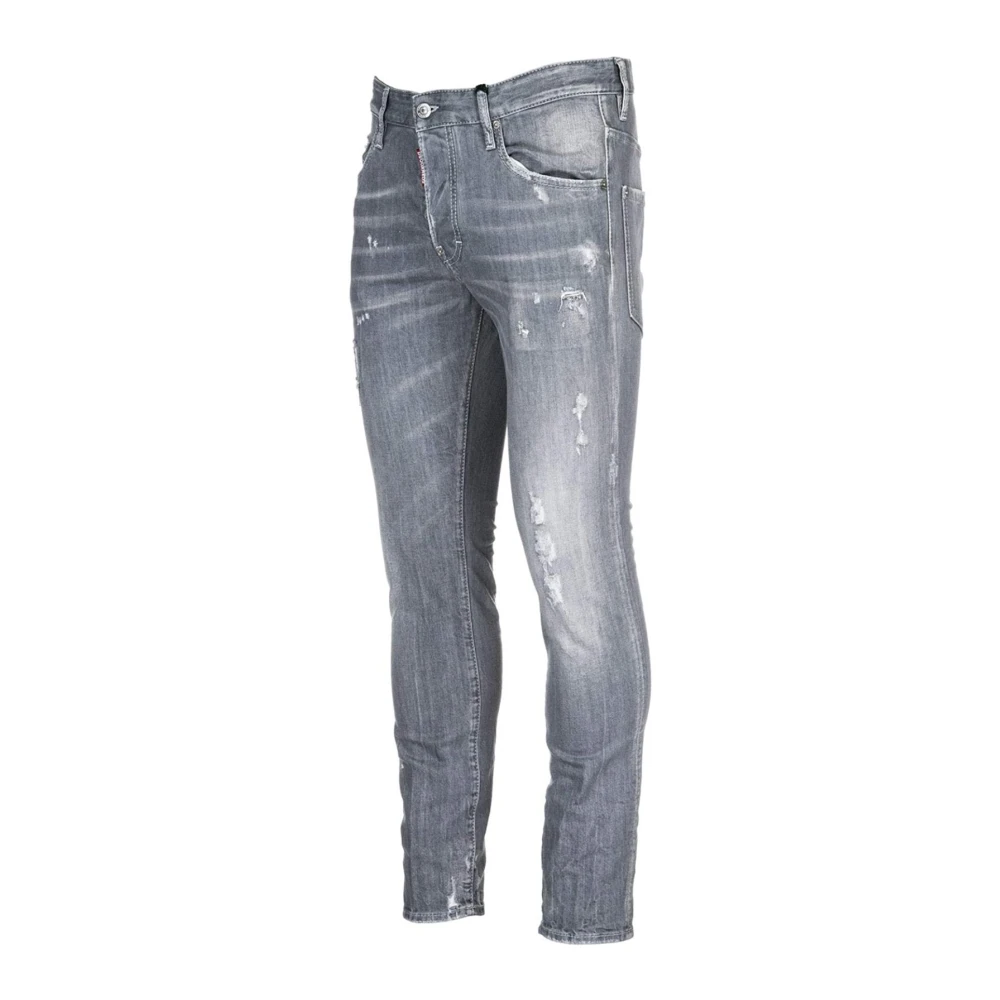 Dsquared2 Slim Stretch Destroy Skater Jeans Gray Heren