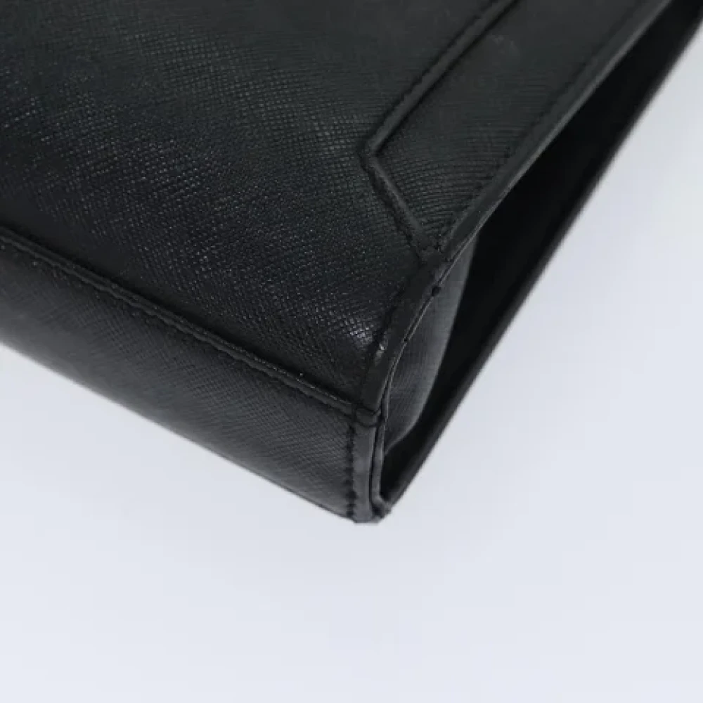 Burberry Vintage Pre-owned Leather clutches Black Dames