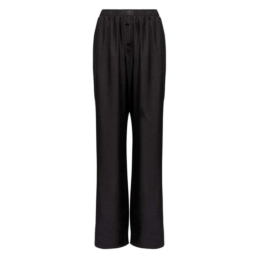 MM6 Maison Margiela Zijden Palazzo Broek Black Dames