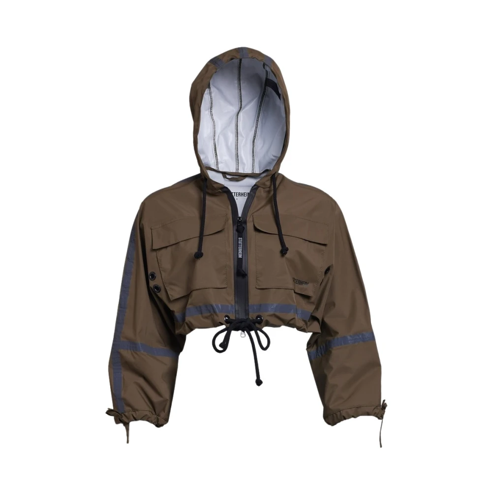 Stutterheim Stijlvolle Korte Regenjas met Reflecterende Naden Green Dames