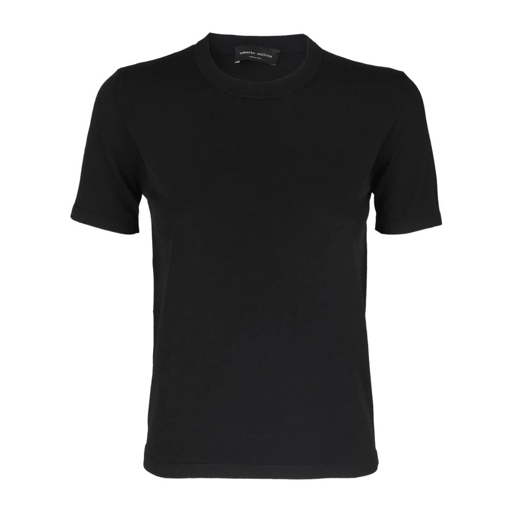 Roberto Collina Casual Katoenen T-shirt voor Mannen Black Dames