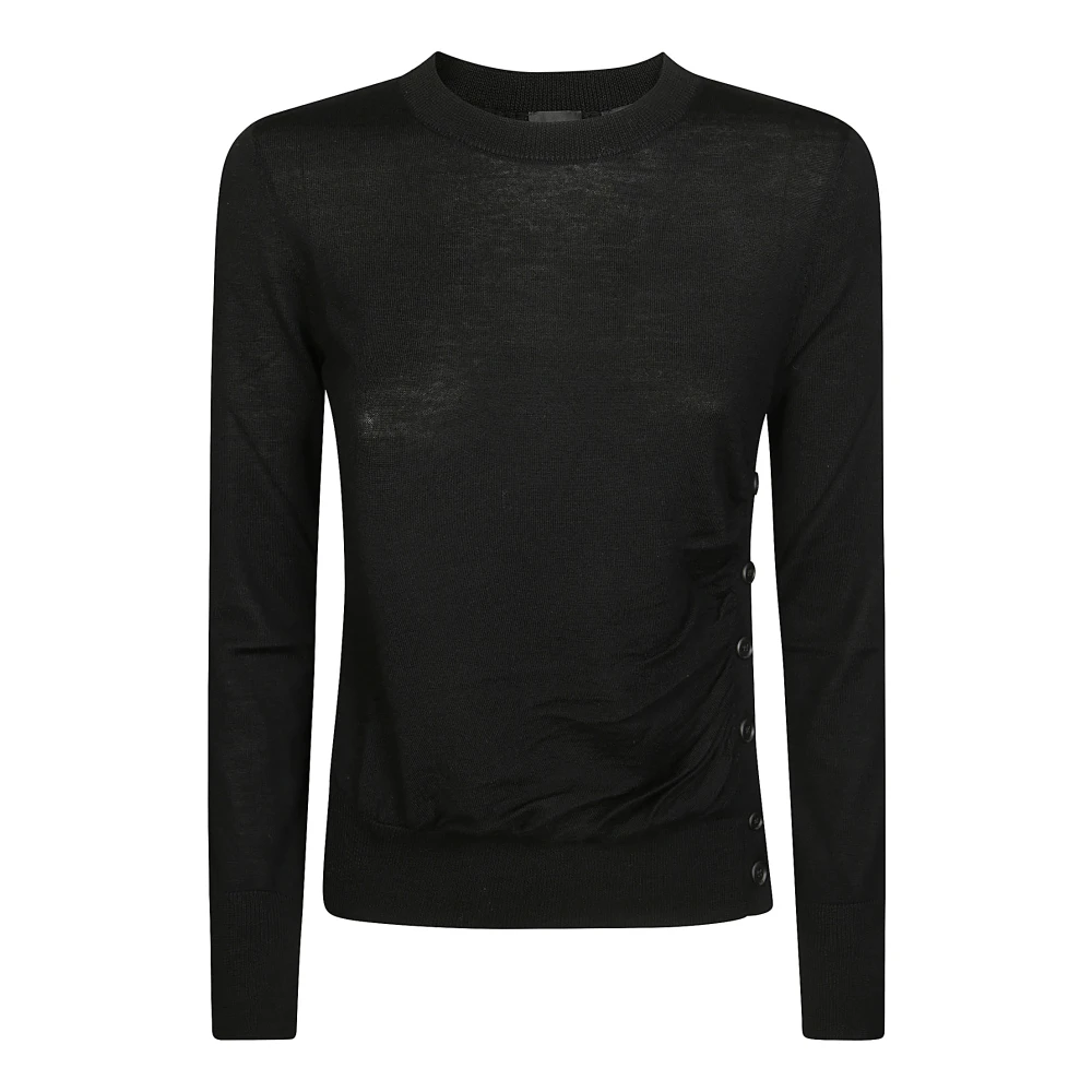 Pinko Wollen Gebreide Trui Ontklitten Black Dames
