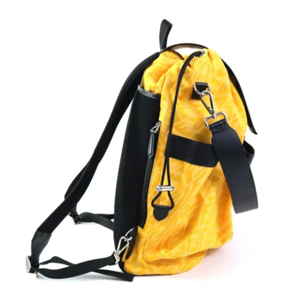 Fendi Vintage Pre-owned Canvas backpacks Yellow Dames