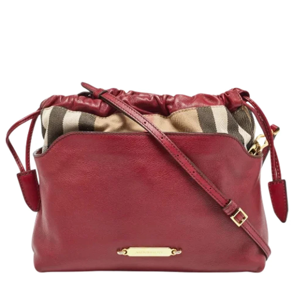 Burberry Vintage Pre-owned Canvas handbags Red Dames