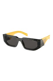 Herren Sonnenbrille Schwarz Gelbes Marmor