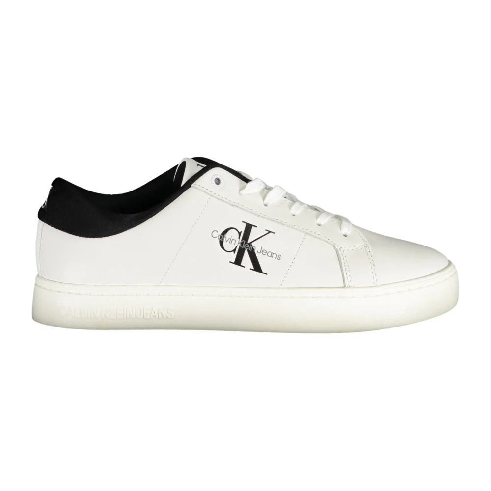 Calvin Klein Men's White Sporty Trainers With Contrast Details Size 10 Uk