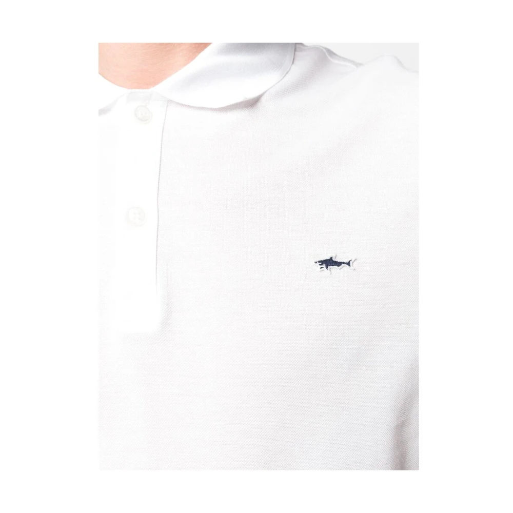 PAUL & SHARK Geborduurd Logo Polo Shirt White Heren