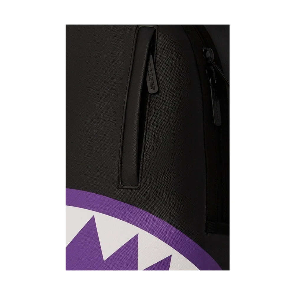 Sprayground Zwarte Shark Central Paarse Rugzak Black Heren