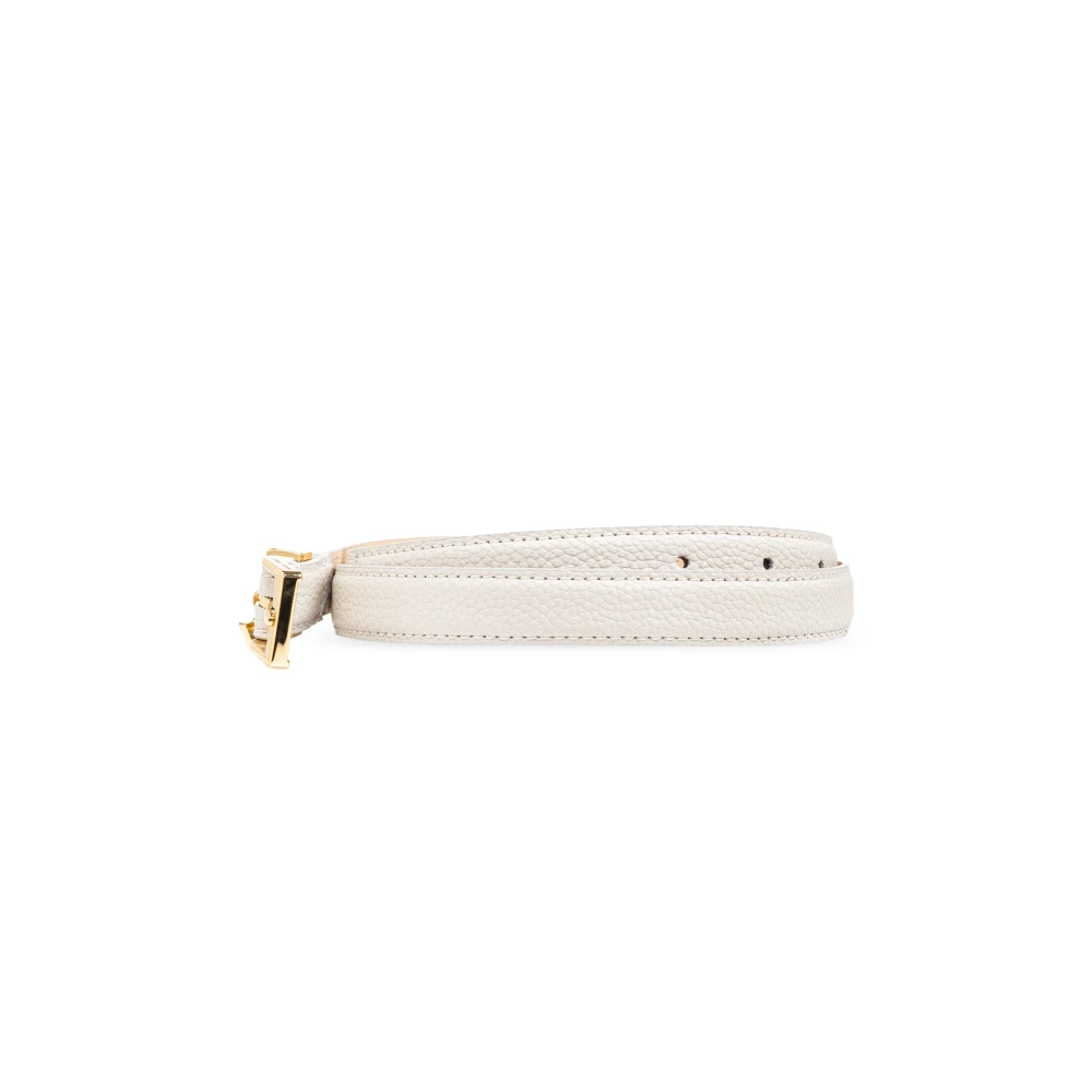 Emporio Armani Leren riem Beige Dames