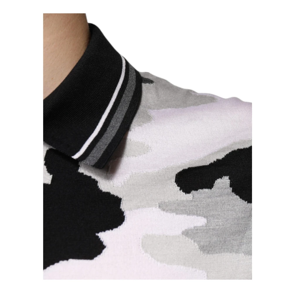 Dolce & Gabbana Zijden Camo Polo Shirt Multicolor Heren