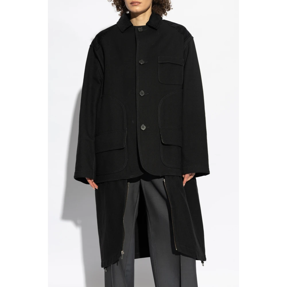 Maison Margiela Jas met corduroy inzetstukken Black Dames