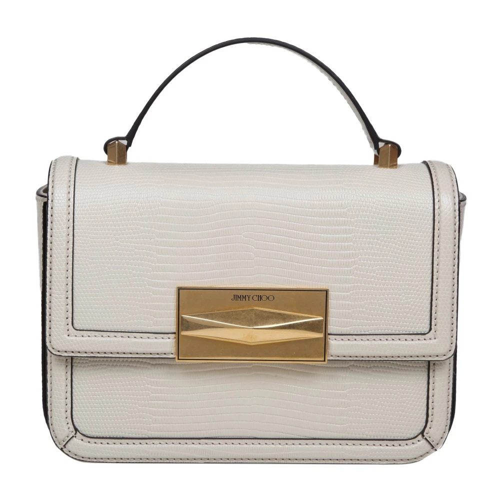 Jimmy Choo Bamboe Hagedis Leren Handtas Gray Dames