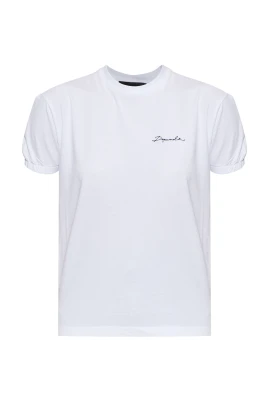 Bomulls-T-shirt med puffärmar