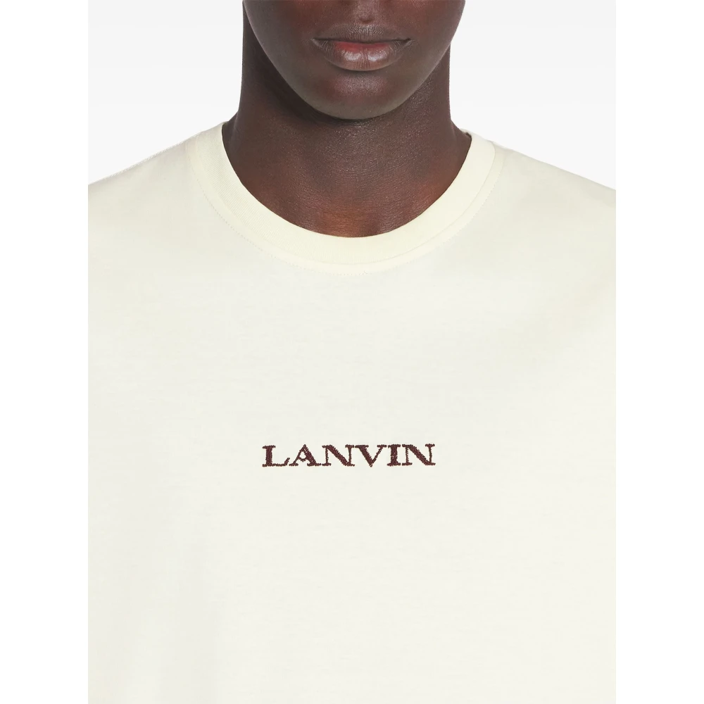 Lanvin Geborduurd T-shirt voor moderne man Beige Heren