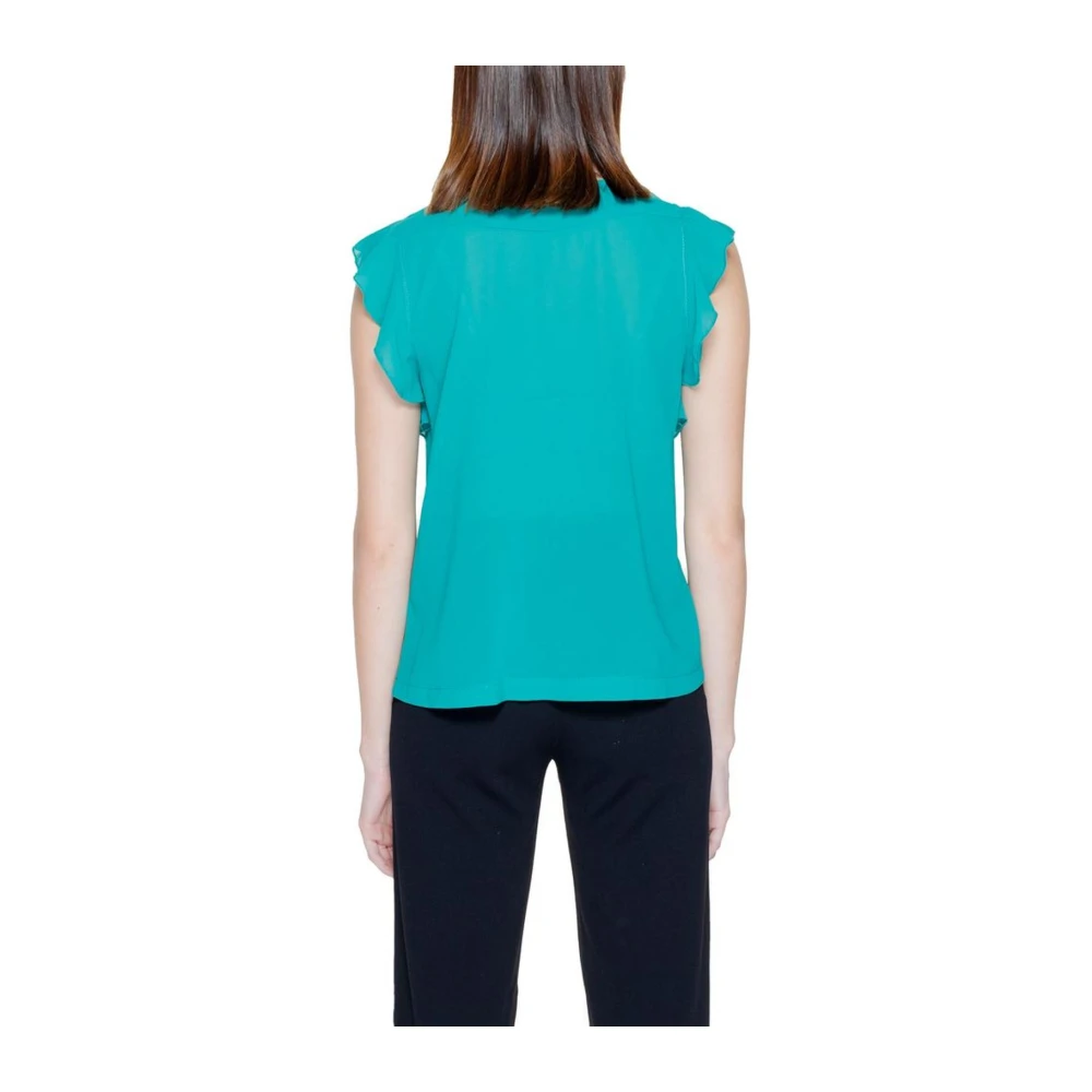 RINASCIMENTO Groene Blouse met Volant V-hals Green Dames