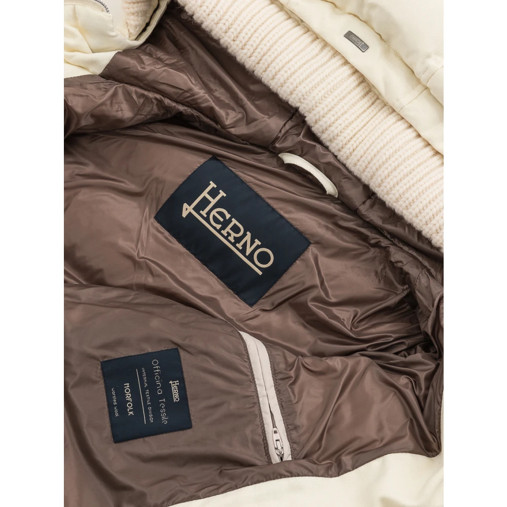 Herno Gewatteerde Viscose Parka White Heren