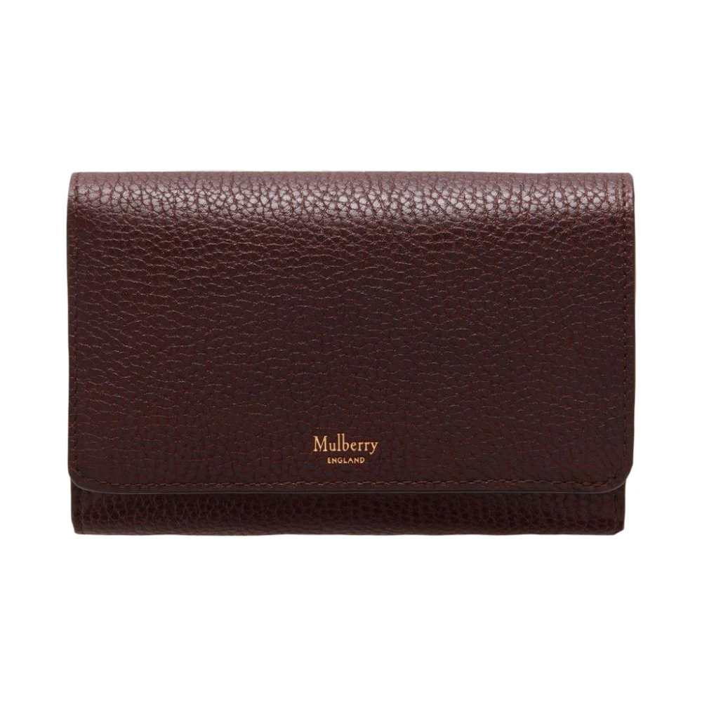 Mulberry Medium Continental French Wallet Oxblood Brun Dam