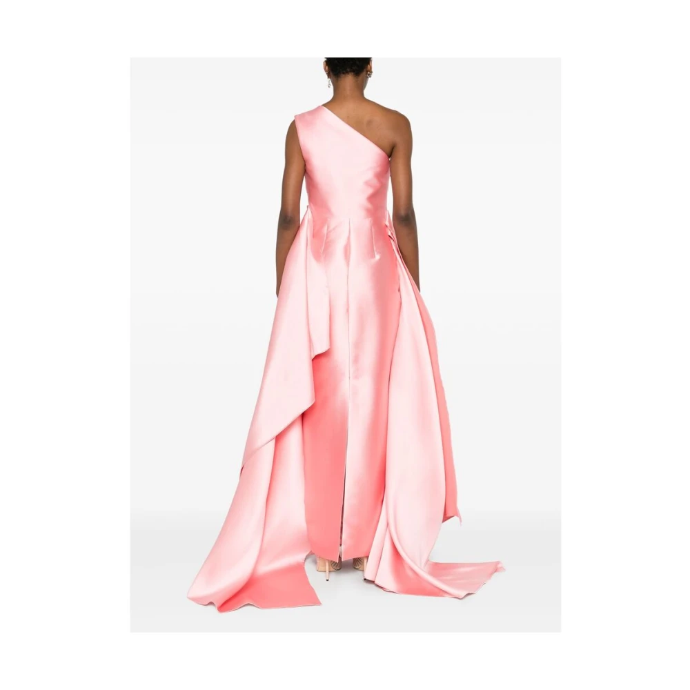Solace London Roze Satijnen One-Shoulder Jurk Pink Dames