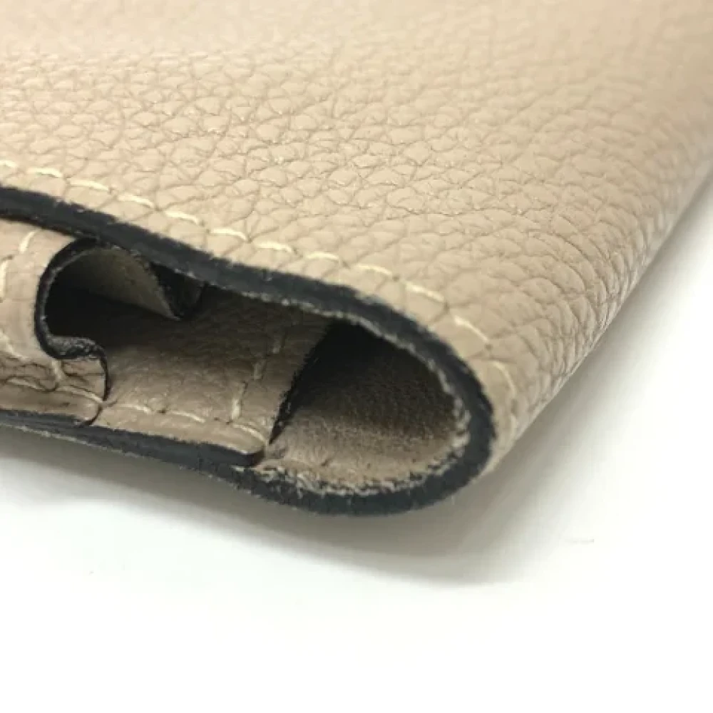 Hermès Vintage Pre-owned Leather wallets Beige Dames